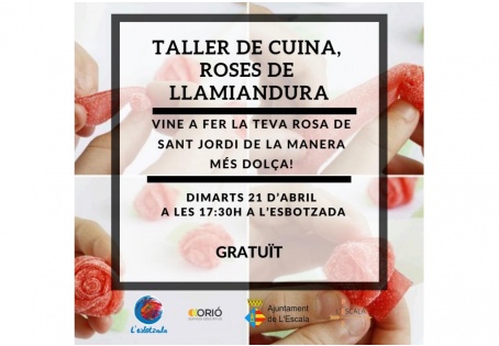 Taller de cocina, rosas de golosinas