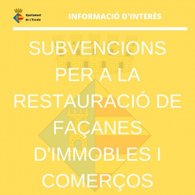 Convocat&ograve;ria de subvencions per a la restauraci&oacute; de fa&ccedil;anes d'immobles i comer&ccedil;os