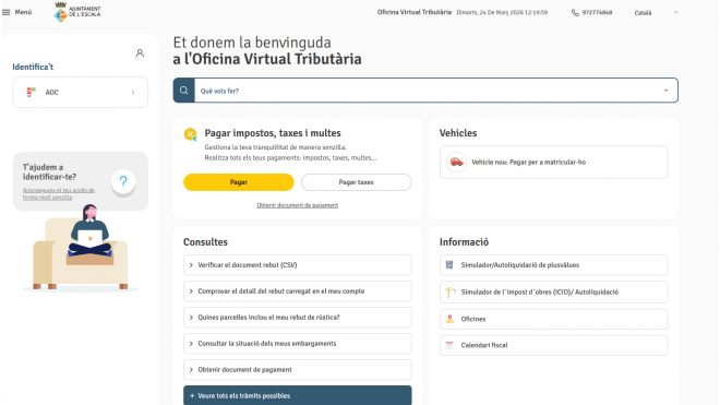 Fes els teus tr&agrave;mits a trav&eacute;s de l'Oficina Virtual Tribut&agrave;ria